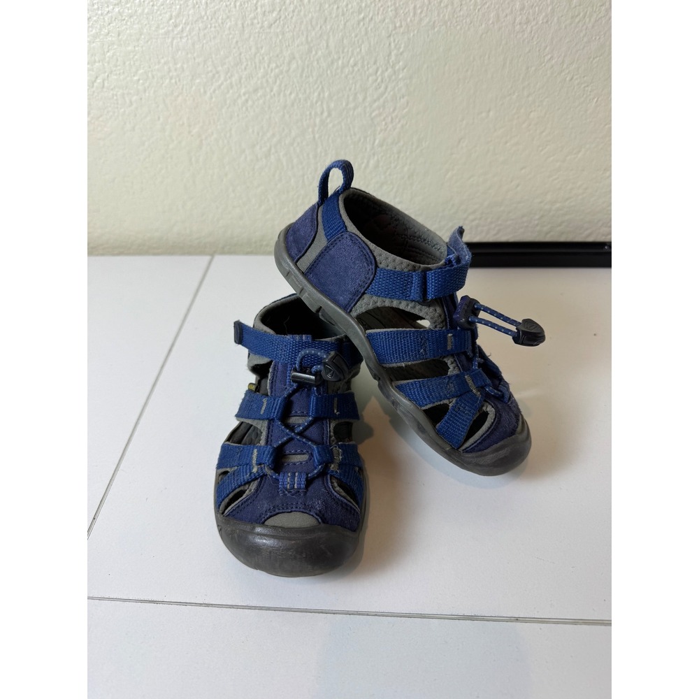 Keen Seacamp II CNX Sandals Kids Size 10 Blue Grey Washable Outdoor Gorpcore